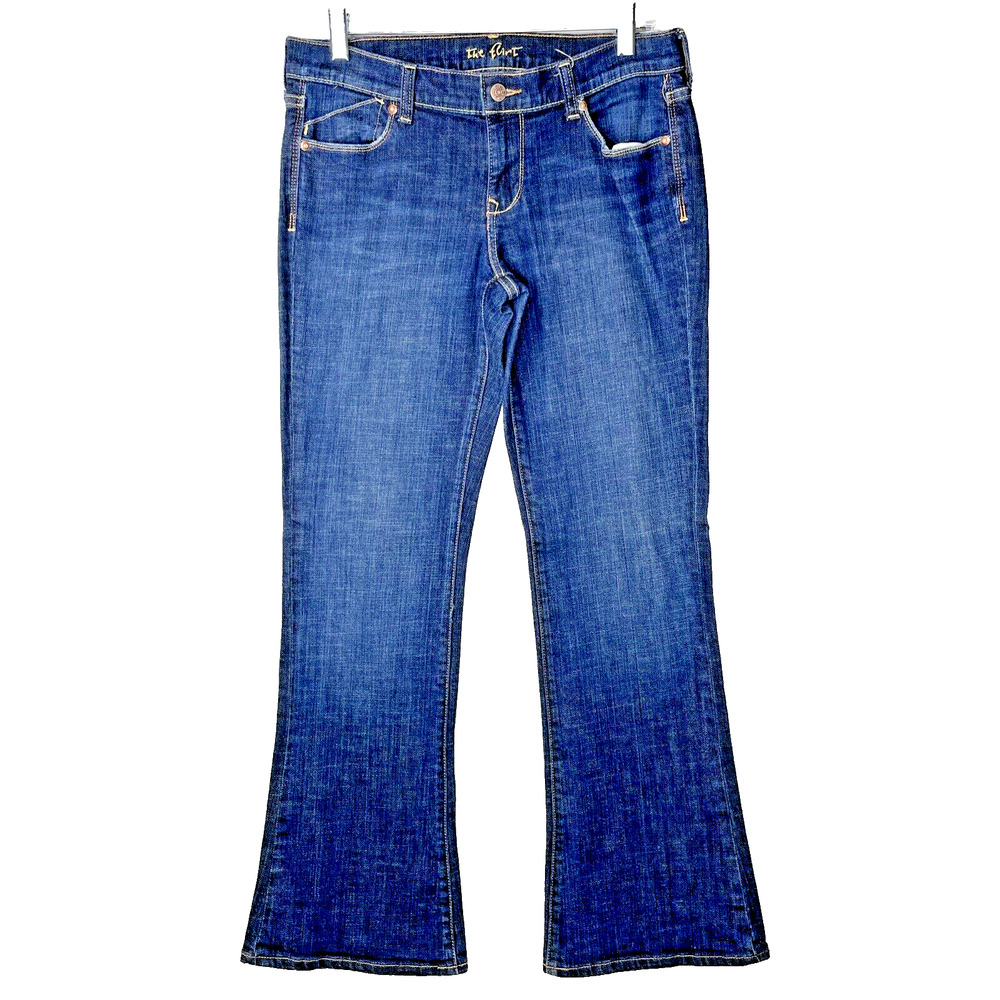Old Navy The Flirt Jeans Womens Size 6 Mid Rise Flare Leg Dark Wash Y2K Stretch